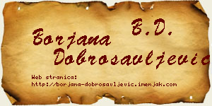 Borjana Dobrosavljević vizit kartica